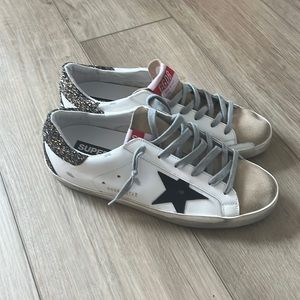BNIB Golden Goose Superstar size 41 glitter heel